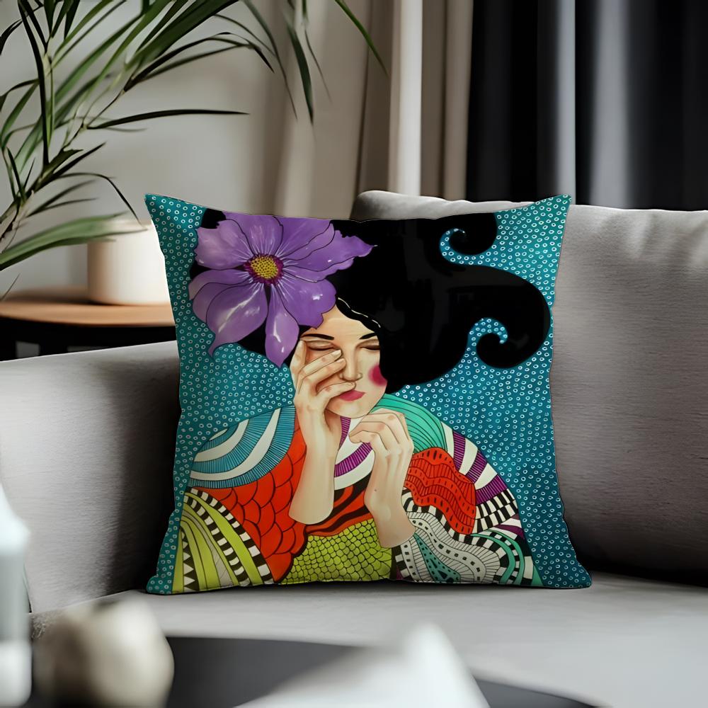 Trending Hhulya Ozdemiried Cushion Cover Antidustmite Pillowcase Invisible Zipper Silky Short Plush Sofa Cushion Cover