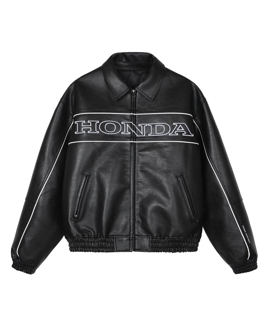 Phyps Motorcycle Motorcycle Piping Leather Jacket Black