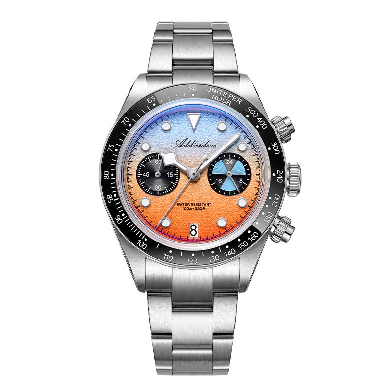 ADDIESDIVE Новые Мужские Часы Reloj Hombre VK64 Хронограф Нержавеющая Сталь 316L BGW9 Люминесцентные reloj 100м Дайвинг Кварцевые Часы AD2559