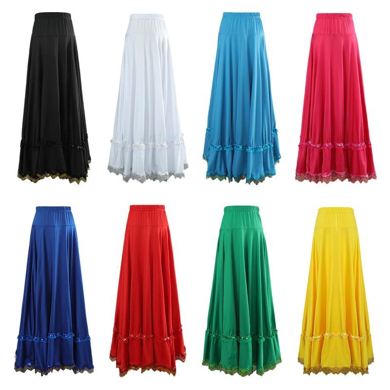 Женские бальные юбки для фламенко, лиричные бальные макси-юбки, костюмы для выступлений по классическому балету, этническим танцам