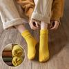 5 Pairs Winter Snow Socks Unisex Thick Plush Mid-tube Thermal Elastic Anti-slip Solid Color Slim Socks for Skiing Skating Camping