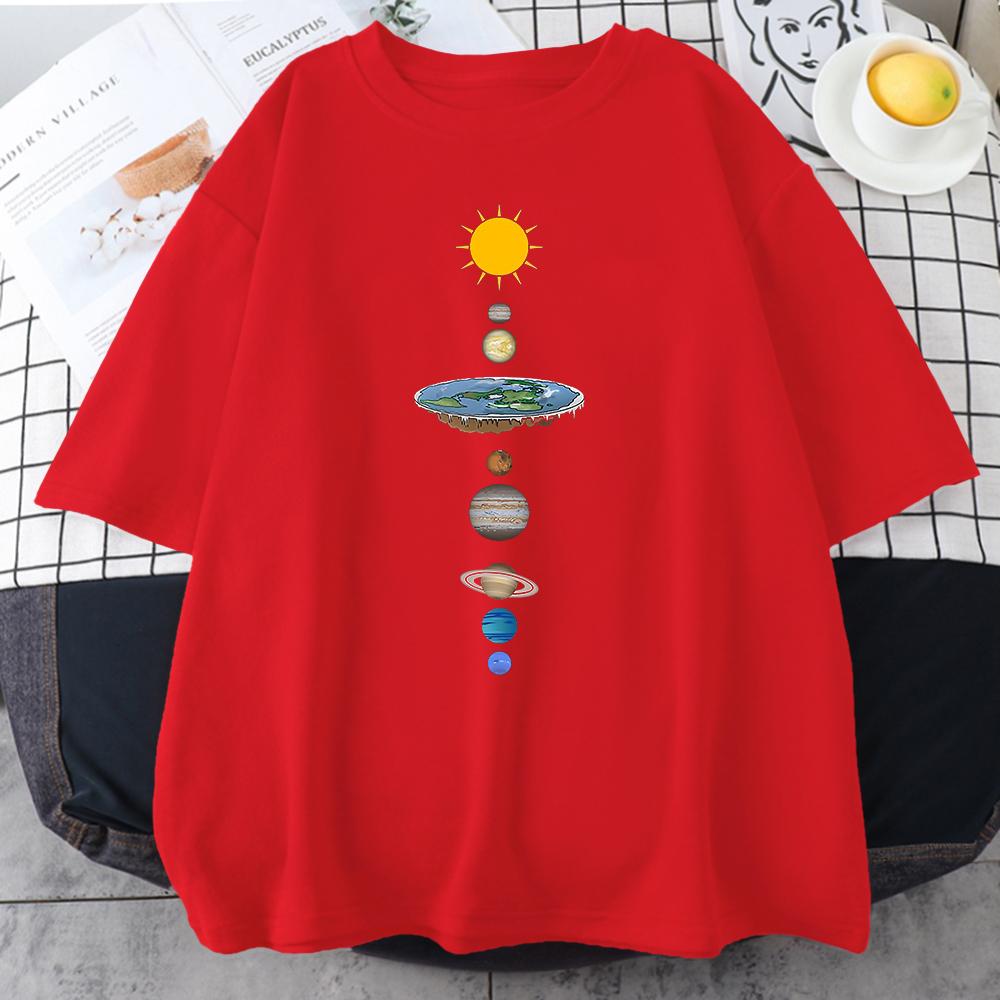 Cosmic Solar System Planets Print Short Sleeve Men Street Casual Tee Clothing Loose Breathable T Shirt Male Summer Tops