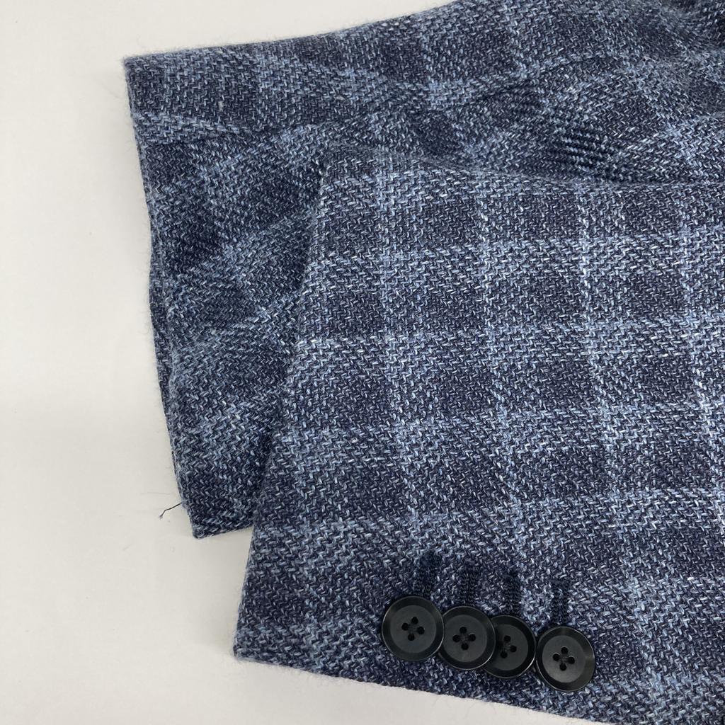 TOMORROWLAND PILGRIM [Отличное состояние] 61-07-21-07103 Шерсть Шелк Лен Корзиночная ткань Однобортный Приталенный Пиджак Пиджак 46 Темно-синийБ/у