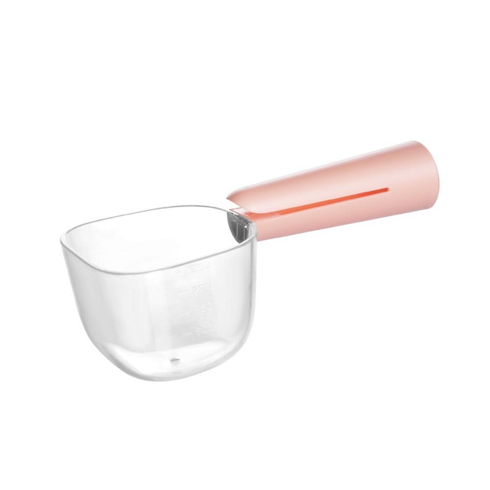 with Measurement Pet Food Scoop With Sealed Bag Clip Pet Feeding Pet Food Measuring Scoop Transparent Dual-Function Food Scoop
