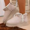 Зимняя женская мода Пушистый мех Противоскользящая мягкая подошва Ботильоны до щиколотки Уличные Домашние Теплые Удобные Повседневные Плюшевые Короткие Ботинки