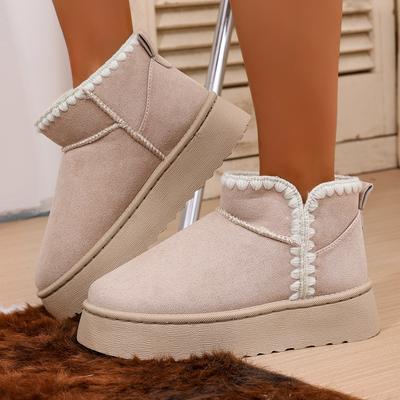 Зимняя женская мода Пушистый мех Противоскользящая мягкая подошва Ботильоны до щиколотки Уличные Домашние Теплые Удобные Повседневные Плюшевые Короткие Ботинки