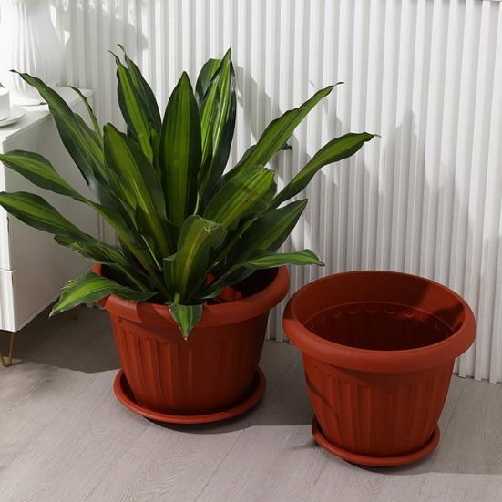 Большой цветочный горшок, устойчивый к погодным условиям, с дренажными отверстиями и поддоном, устойчивый к трещинам горшок для комнатных растений, уличных орхидей, суккулентов, трав