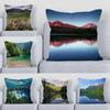 Car Living Room Sofa Cushion Cover Forest and Lake Autumn Decorative Pillowcase Luxury Home Decorative Pillowcase
