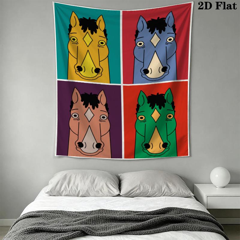 BoJack Horseman Wall Tapestry Aesthetic Wall Hanging Printed Fabric Blanket Decorative Tapestries for Bedroom Living Room Home Decor