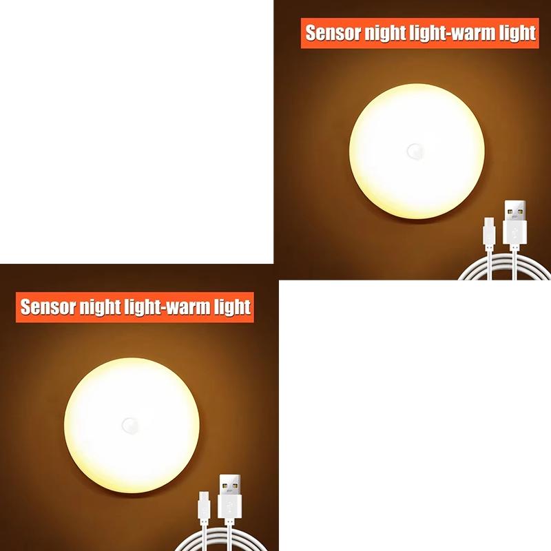 Motion Sensor Light USB Night Light With Switch Rechargeable Inductor Lights For Kitchen Stairs Hallway Closet Bedroom