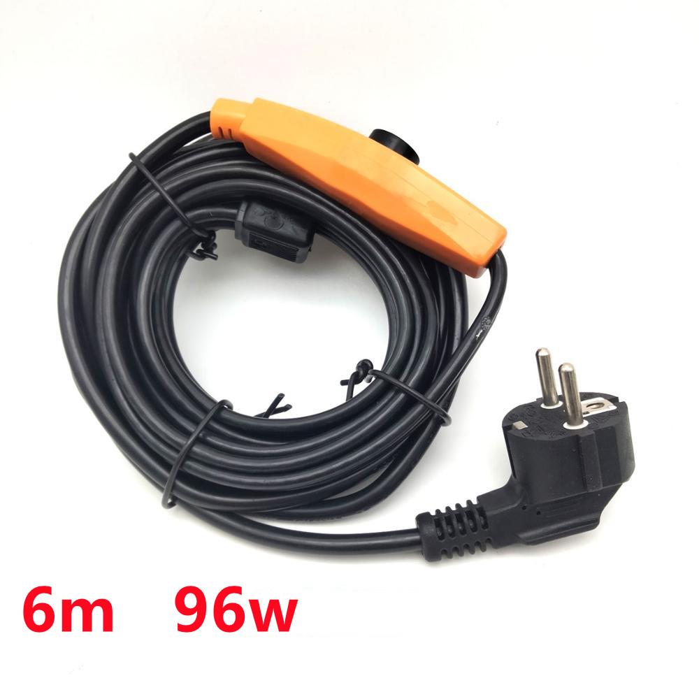 Саморегулирующийся нагревательный кабель для труб, 16 Вт/м, с защитой от замерзания и мини-регулятором температуры внутри теплого провода