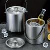 1.6L/2L/3L Stainless Steel Insulated Ice Bucket Wine Beer Champagne Party Cooler