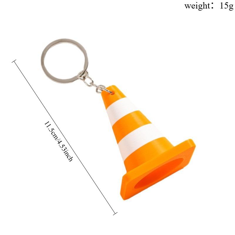 Mini Traffic Cone Keychain Funny Orange Roadblock Keyring Cute Simulation Bag Charm Creative Car Pendant Novelty Toy Gift Item
