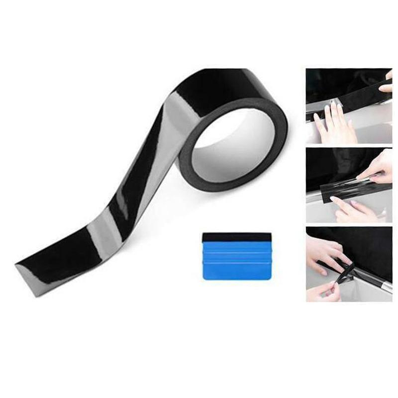 Car Film High Gloss Vinyl Wrap Kit For Black Out Chrome Delete For Window Trim Car Film Anti Scratch Tape