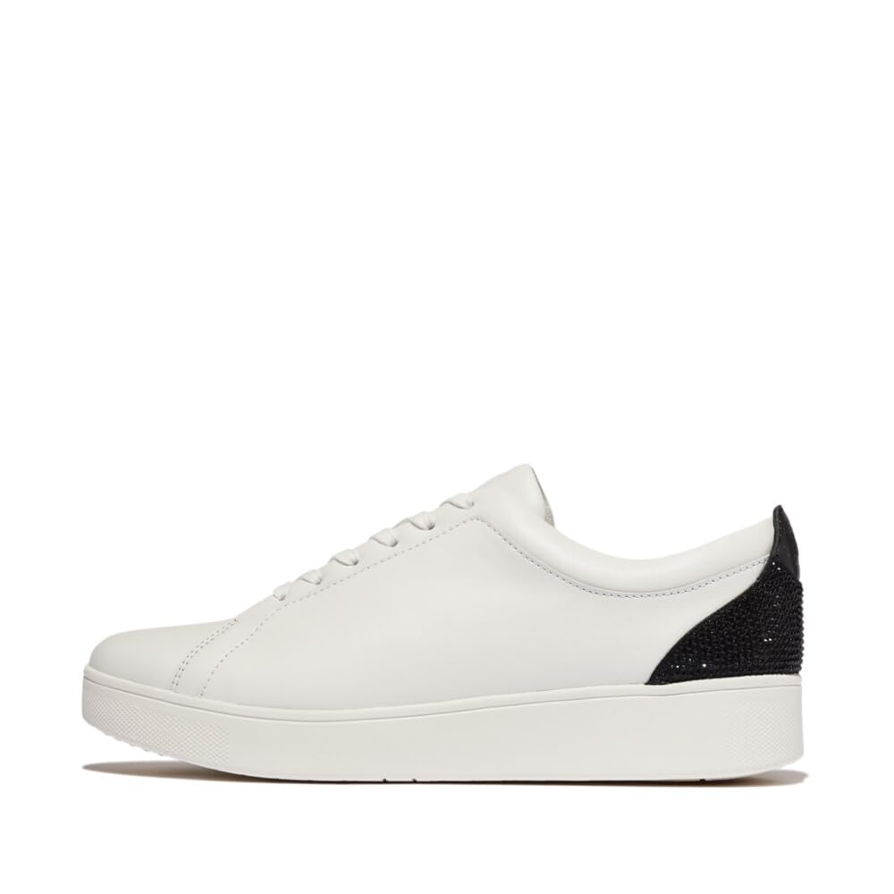 FitFlop RALLY LEATHER Size cm CRYSTAL-BACKTAB SNEAKERS, Women's, Black, 22.0 (Used)