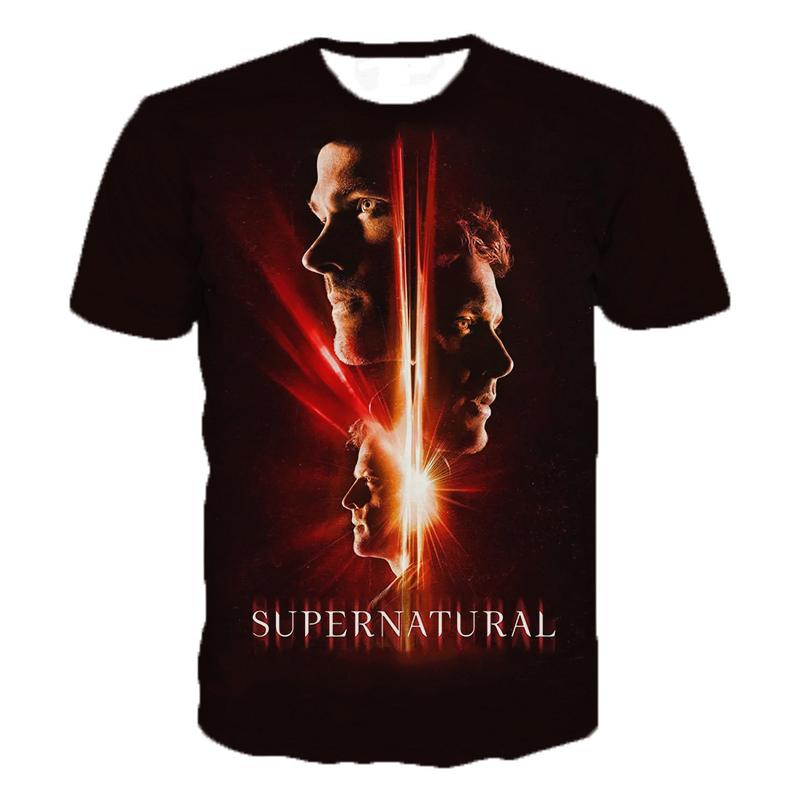 Supernatural TV Series 3D Print T-Shirts Women Fashion Streetwear Oversized Short Sleeve T Shirt Tees Tops Man Clothing