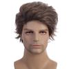 Short Men's Wig Natural Wavy Hair Synthetic for Male Black Brown Ombre Cosplay Wigs Head Cover Heat Resistant Hair Wig Daily Use Wig