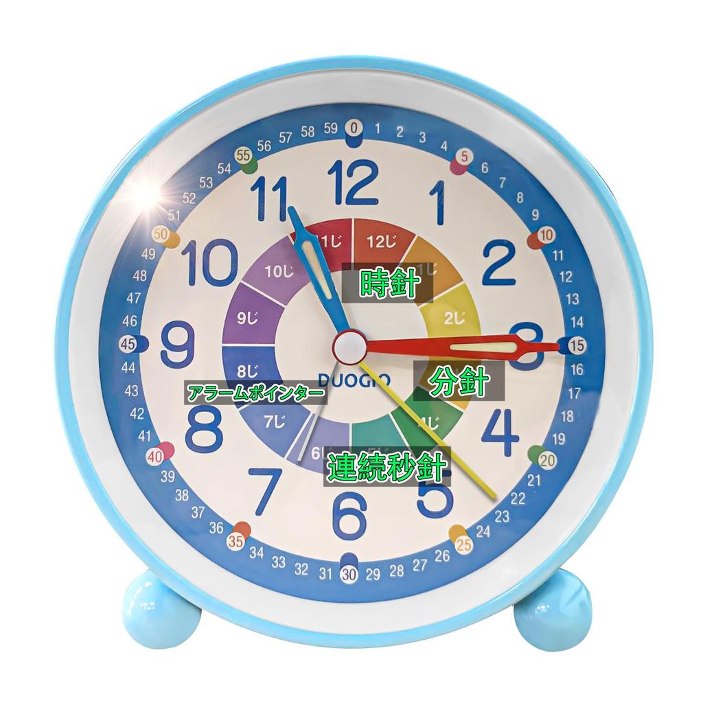 Будильник для образовательного металлического стола Аналоговый будильник с ночным обучением Настольный Легко читаемый Бесшумный Непрерывный Секундный Будильник для учебы с для