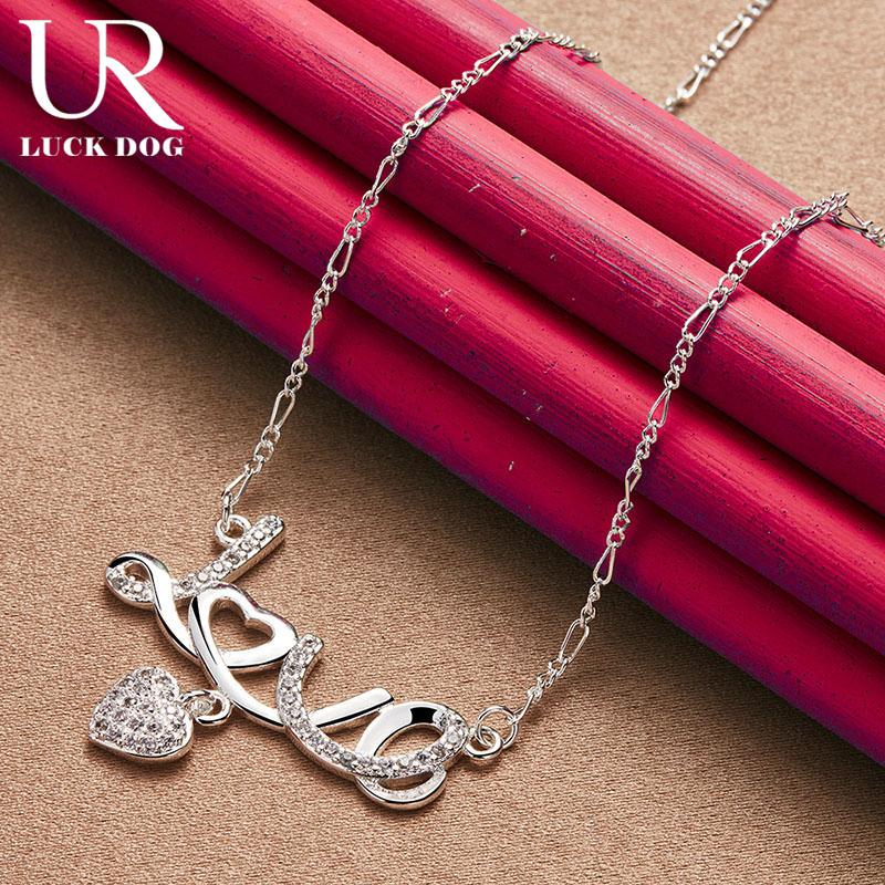 Ожерелье Love в форме сердца из стерлингового серебра 925 пробы с цирконием AAA, модные свадебные украшения
