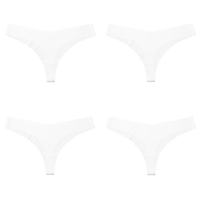 4 шт./лот, женские сексуальные трусики из ледяного шелка с низкой талией, нижнее белье без следов, стринги, женские стринги, дышащее нижнее белье, искушение, нижнее белье