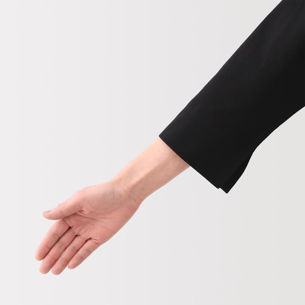 Женское платье MUJI из двойного трикотажа с рукавом 3/4, черное, размер S, BB2RZA5S