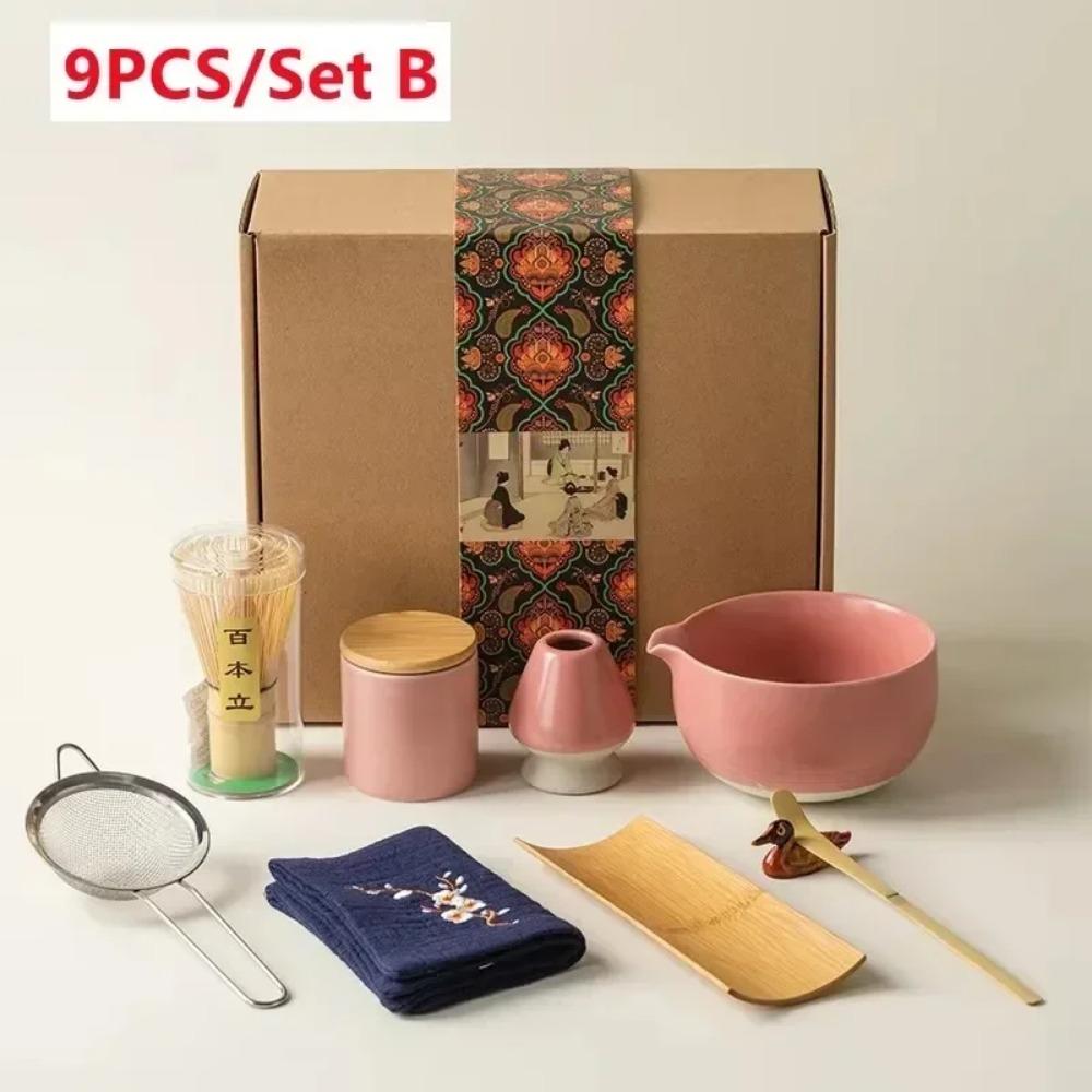 Набор для приготовления японского матча из 4 предметов 7 предметов/набор Бамбуковый венчик Щетка для матча Чайная ложка Керамический чайный сервиз Инструменты для приготовления чая для магазина напитков