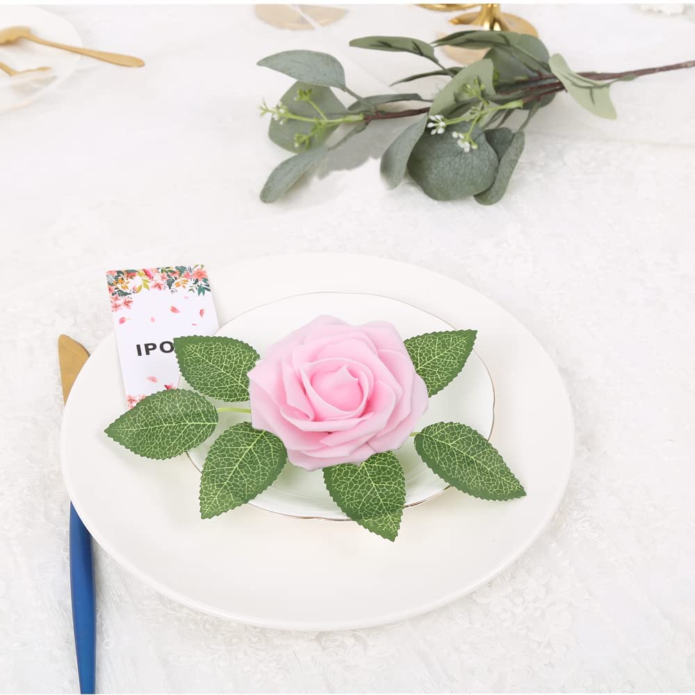 50шт искусственная пена роза искусственная роза цветок искусственная роза со стеблем DIY свадебный букет свадебный душ центральный цветочная композиция вечеринка