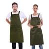 [BIGHAS] Shoulder-Strap H-Shaped Apron, Simple, Solid Color, Large Size, Cafe Apron, Suitable for Nursery Teachers, Commercial Use, Home Use, Work,
