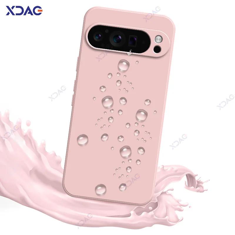 Милые чехлы для телефонов Google Pixel 9 Pro XL 5G, полностью мягкая роскошная квадратная задняя крышка из жидкого силикона Google9Pro Pixel9ProXL