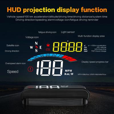 M16 HUD GPS Для Всех Автомобилей Проекционный Дисплей на Лобовое Стекло Спидометр Цифровой Проектор Скорость Напряжение Расстояние Высота
