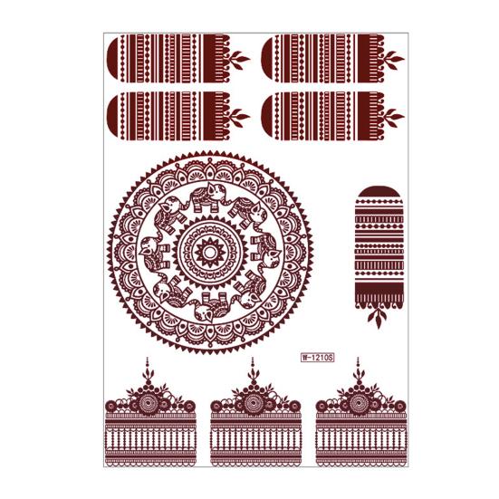 Red Henna Tattoo Kit, Waterproof Henna Tattoos Stickers, Temporary Tattoo Stickers for Women Wedding Party Festival Decorations