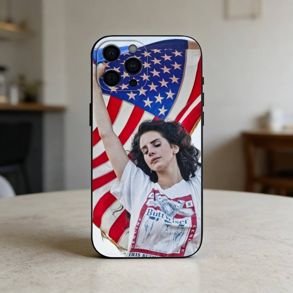 Чехол для телефона Lana Del R-Rey для iPhone 17,16,15,14,13,12,11 Plus,Pro Max,SE4 Мягкий силиконовый черный чехол