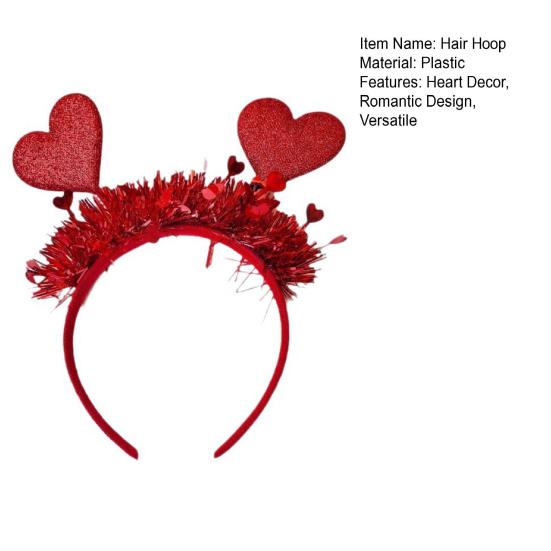 Юшенг Обруч для волос Романтический Красный Декор в виде сердца Повязка на голову День святого Валентина Свадьбы Вечеринки Выражение любви Подарок Аксессуар для волос