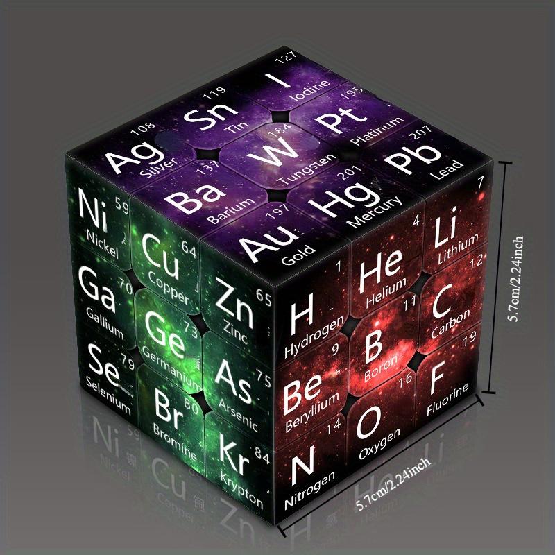 Головоломка 3x3 с дизайном периодической таблицы - образовательная задача по химическим элементам, звездное небо высокой четкости, многомерная головоломка