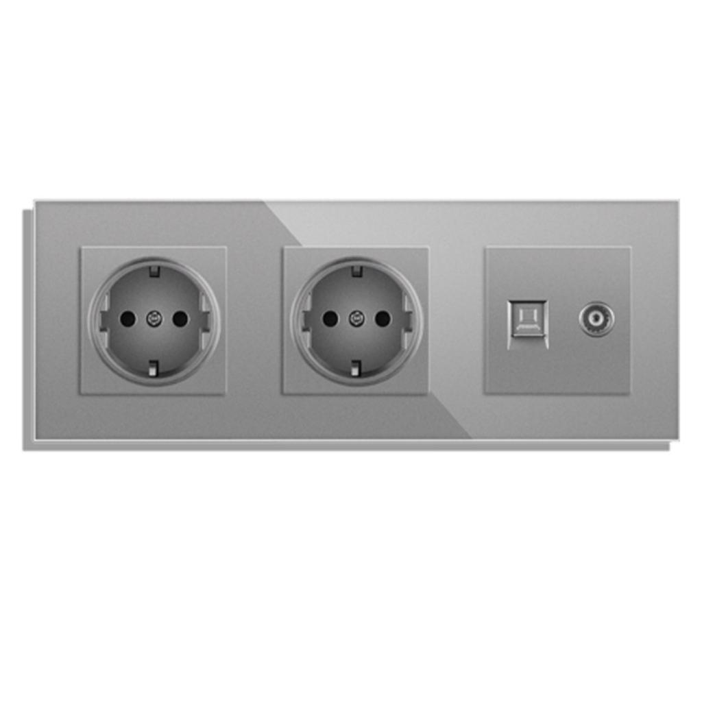 Европейский стандарт USB настенная розетка панель из закаленного стекла розетка бытовая скрытая круглая монтажная коробка розетка партия