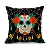 2023 New Halloween Throw Pillow Cover with Terror Theme Party Decoration Print Skull Head Throw Pillow Cover