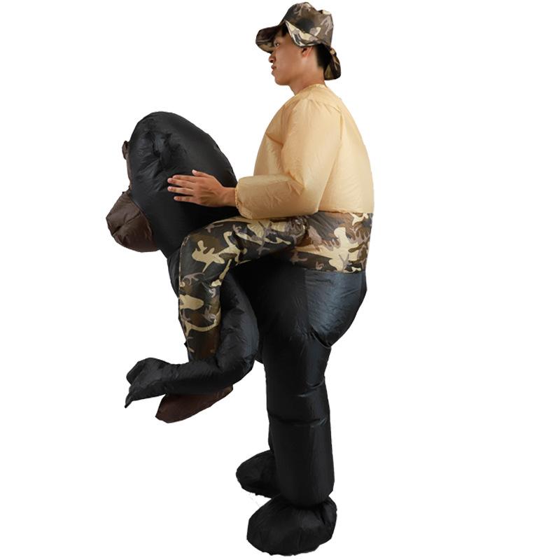 Halloween King Kong Doll Costume Stage Performance Funny Big Chimpanzee Carrying Man Inflatable Suit