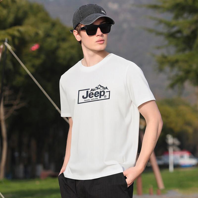 JEEP Men's Solid Drop Shoulder Short Sleeve T-Shirt