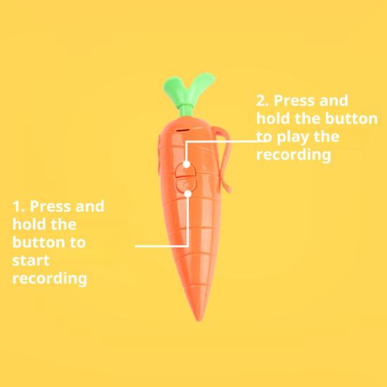 Ручка-диктофон Морковь Милая шариковая ручка с функцией записи и воспроизведения 20 секунд Инструмент для плавного письма Студенческие учебные канцелярские товары