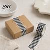 Natural Look Washi Tape Black White Grid Tape, Plaid Pattern Decorative Masking Paper for Arts, DIY Crafts, Journals, Planners, Scrapbooking,
