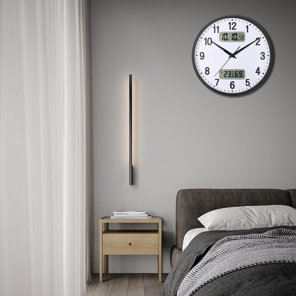 Analog Wall Clock Silent with Date Display
