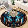 1pc Butterfly Stained Glass Chair Carpet for Office, Non-slip, Soft and Durable Leisure Rug, Perfect for Office, Living Room yy251103160