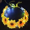 Garlands Light Up Headband Christmas Party Decoration Glowing LED Wreath Halloween Crown Flower