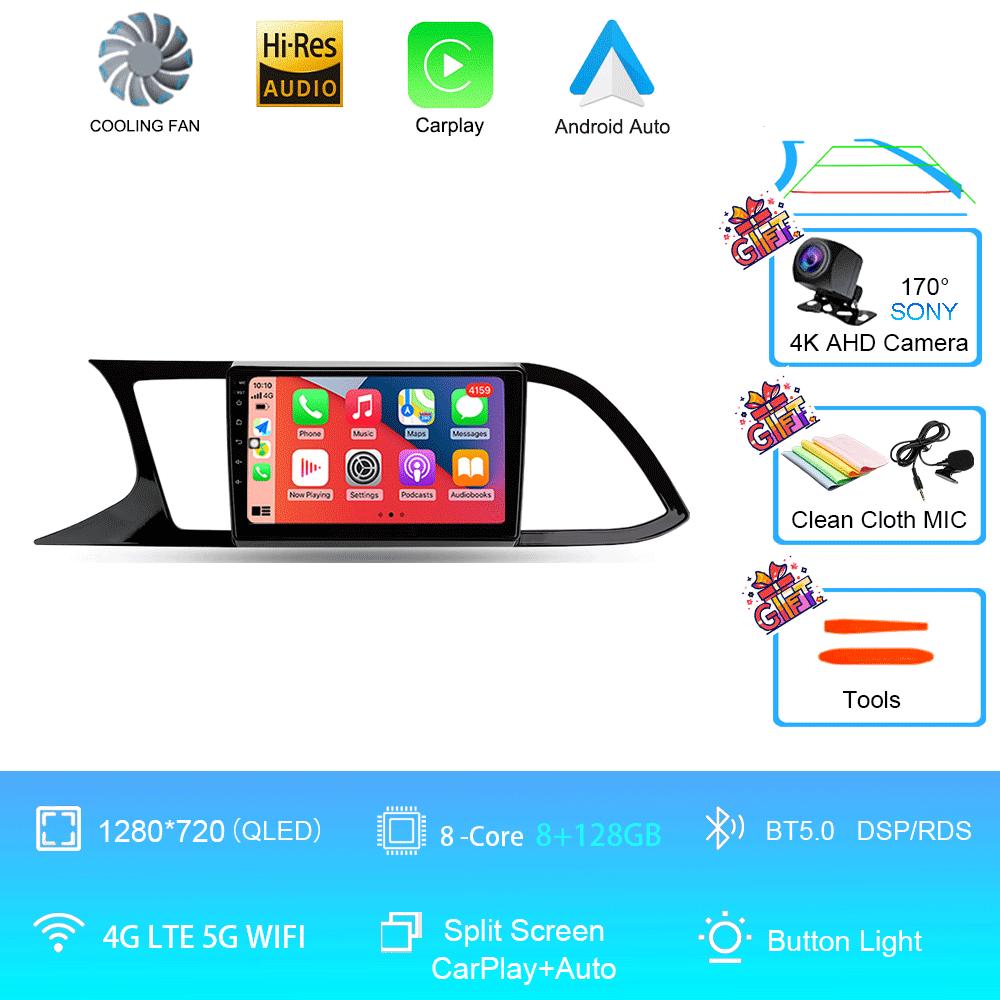Автомобильное радио Android 14 Carplay Auto для Seat Leon 3 MK3 2012-2020 GPS-навигация 4G WIFI Мультимедийный видеоплеер Стерео 360 Камера