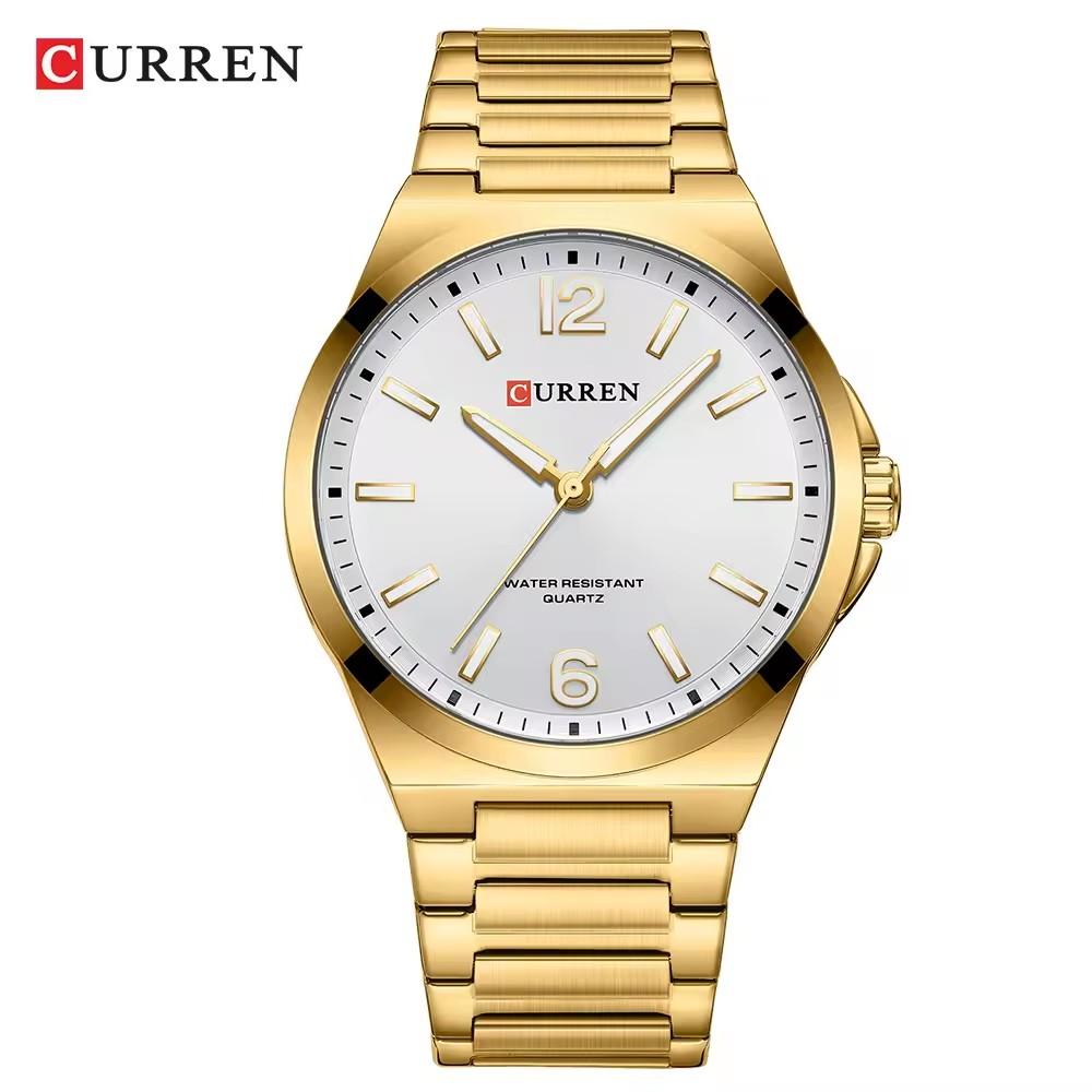 CURREN 8493 НОВЫЕ Роскошные Наручные Часы для Мужчин с Браслетом из Нержавеющей Стали Кварцевые Часы Простой Деловой Циферблат со Светонакопительными Стрелками