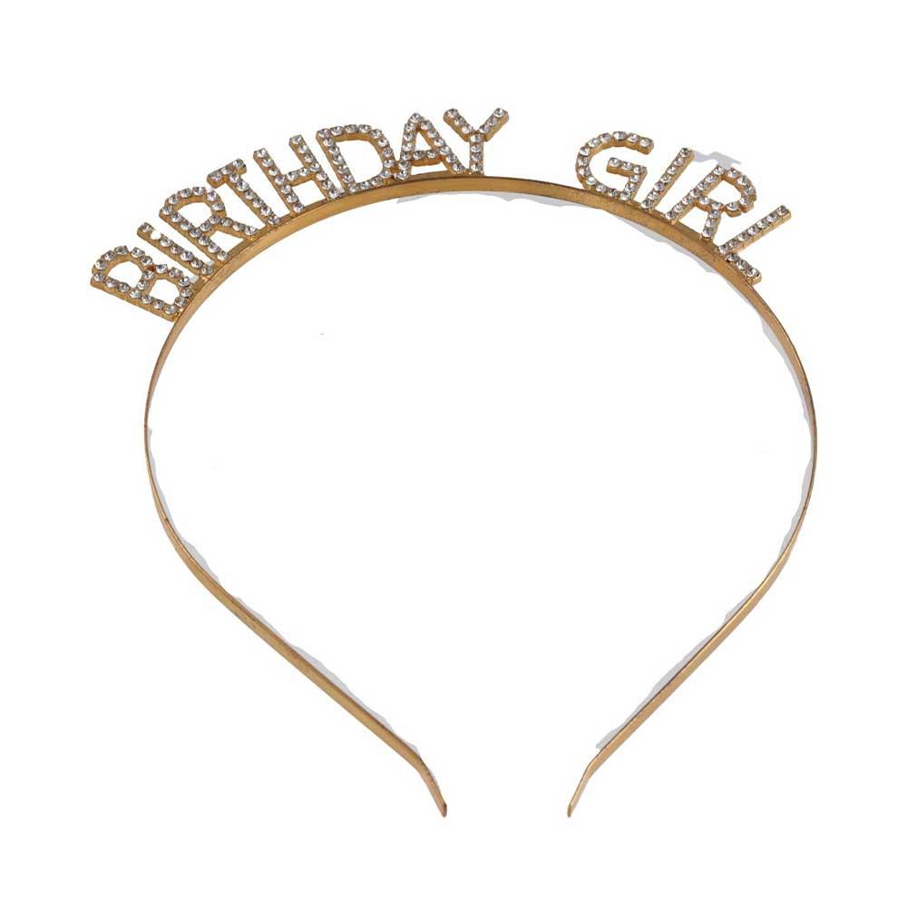 Letter Zinc Zinc Alloy Rhinestone Crown Korean Style Hair Hoop Female Jewelry Happy Birthday Headband