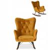 Luna Scandinavian Wing Chair, Rocking, On Runners, Family Meble, Mustard Gold