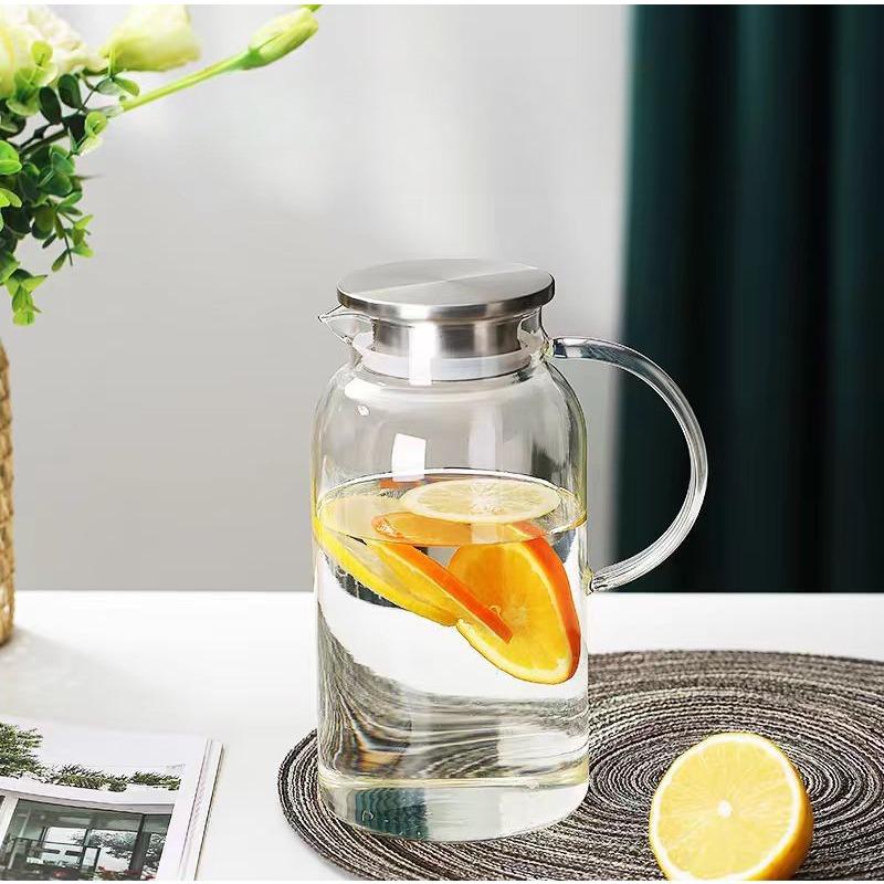 Крутой чайник стеклянный термостойкий высокоборосиликатный большой емкости бытовой для холодной кипяченой воды можно охлаждать чайник для холодной воды