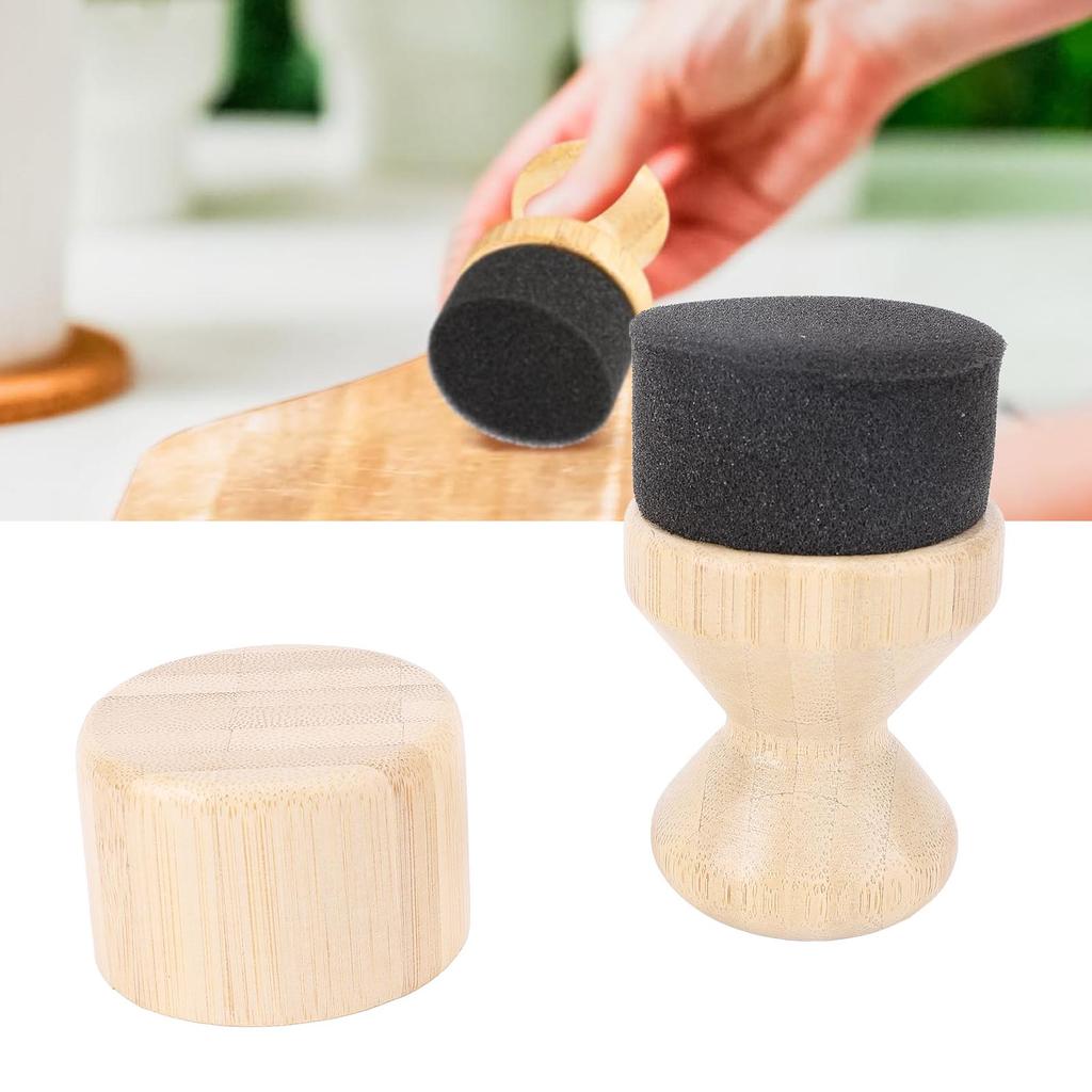 Набор из 2 аппликаторов для масла и воска для разделочных досок, губка из бамбука, аппликатор для масла, набор щеток для мытья деревянных лопаток, ложек и другой утвари