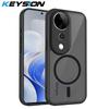 KEYSION Магнитный чехол для телефона VIVO V40 Pro 5G Силикон+ПК Матовый Полупрозрачный Прозрачный Ударопрочный Чехол для VIVO V40 5G V40 Pro 5G